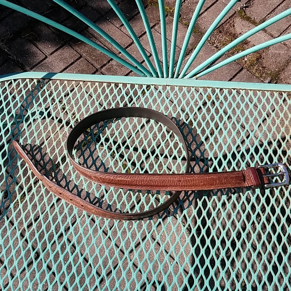 VTG Johnston & Murphy brown leather belt sz. 38 - Picture 1 of 5